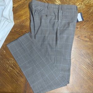 Zanella Parker Windowpane Flat Front Wool Dress Pants